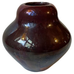 Vase en céramique Art Déco à glaçure cuivrée de Soren Kongstrand, années 1930