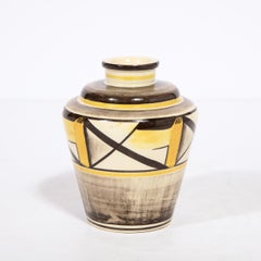 Jarrón de cerámica Art Déco con detalles pintados a mano por Arthur Percy para Gefle