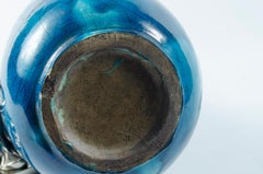 Art Deco Ceramic with Silver Bronze Base