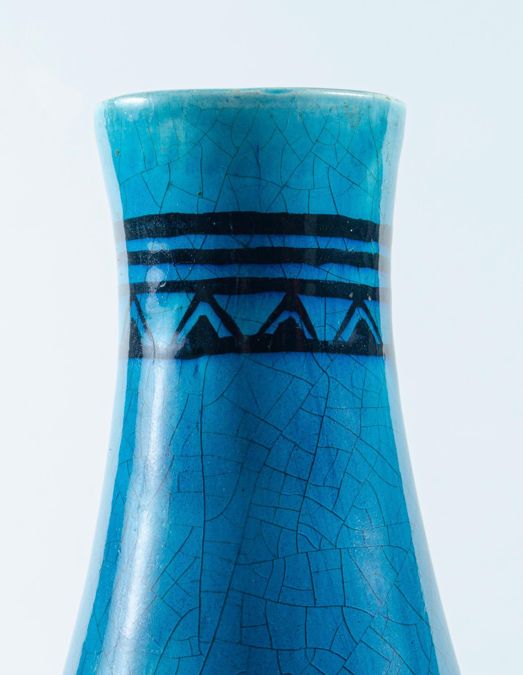 Art-Déco-Keramik mit Silberbronze-Sockel (Art déco) im Angebot