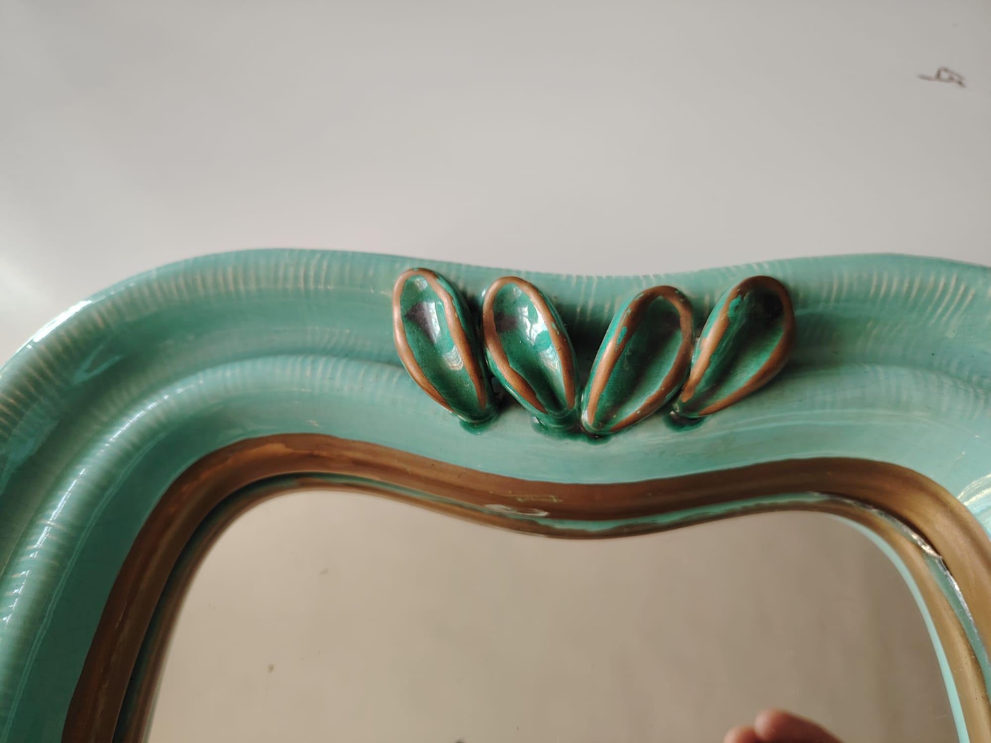 Art Deco Ceramik Wall Mirror by 