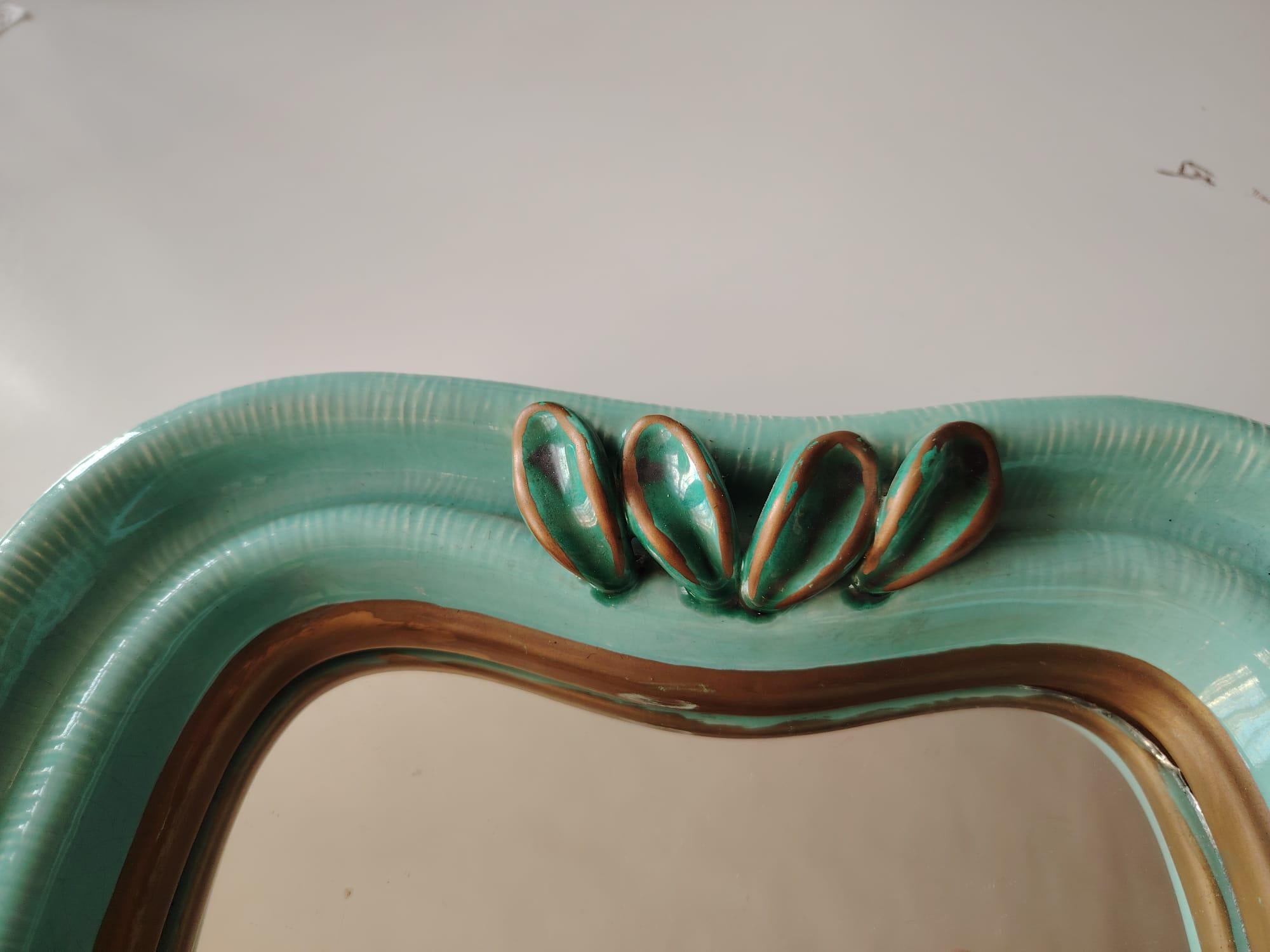 Mid-20th Century Art Deco Ceramik Wall Mirror by 