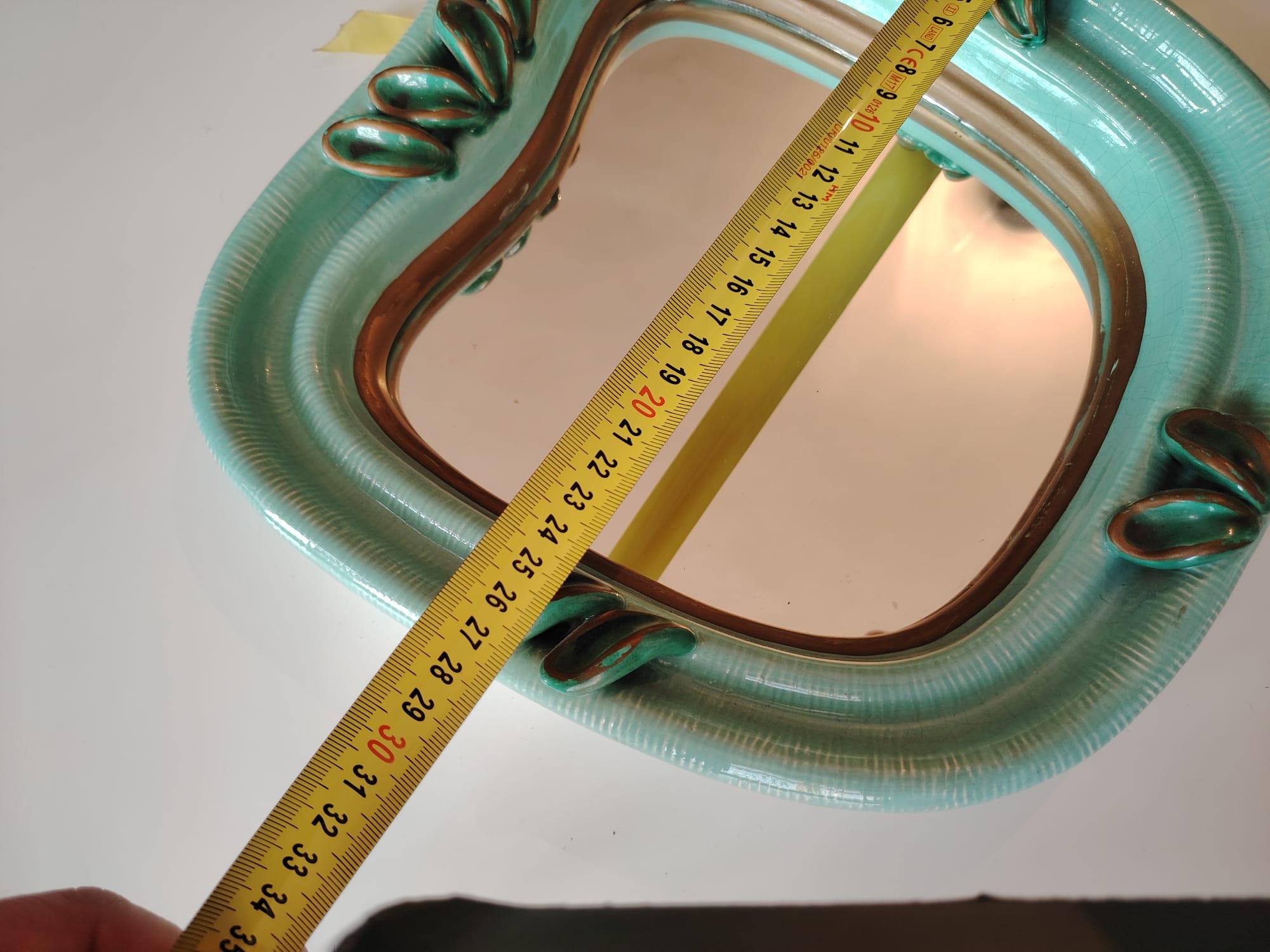 Art Deco Ceramik Wall Mirror by 