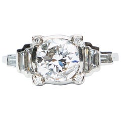 Art Deco Certified 2.15 Carat Diamond Platinum Solitaire Ring