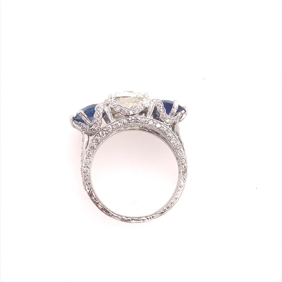 Art Deco Certified 2.48 Carat Natural Old European K VS Diamond Engagement Ring For Sale 5