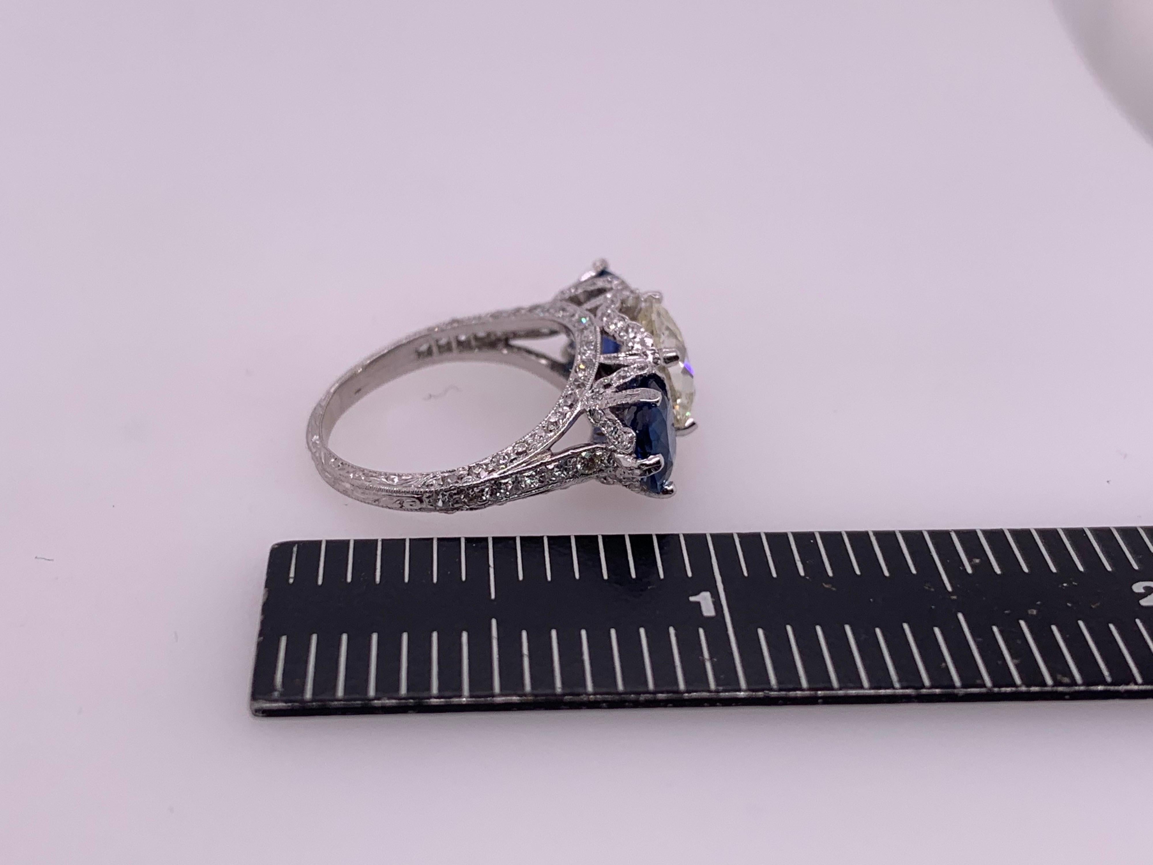 Art Deco Certified 2.48 Carat Natural Old European K VS Diamond Engagement Ring For Sale 7