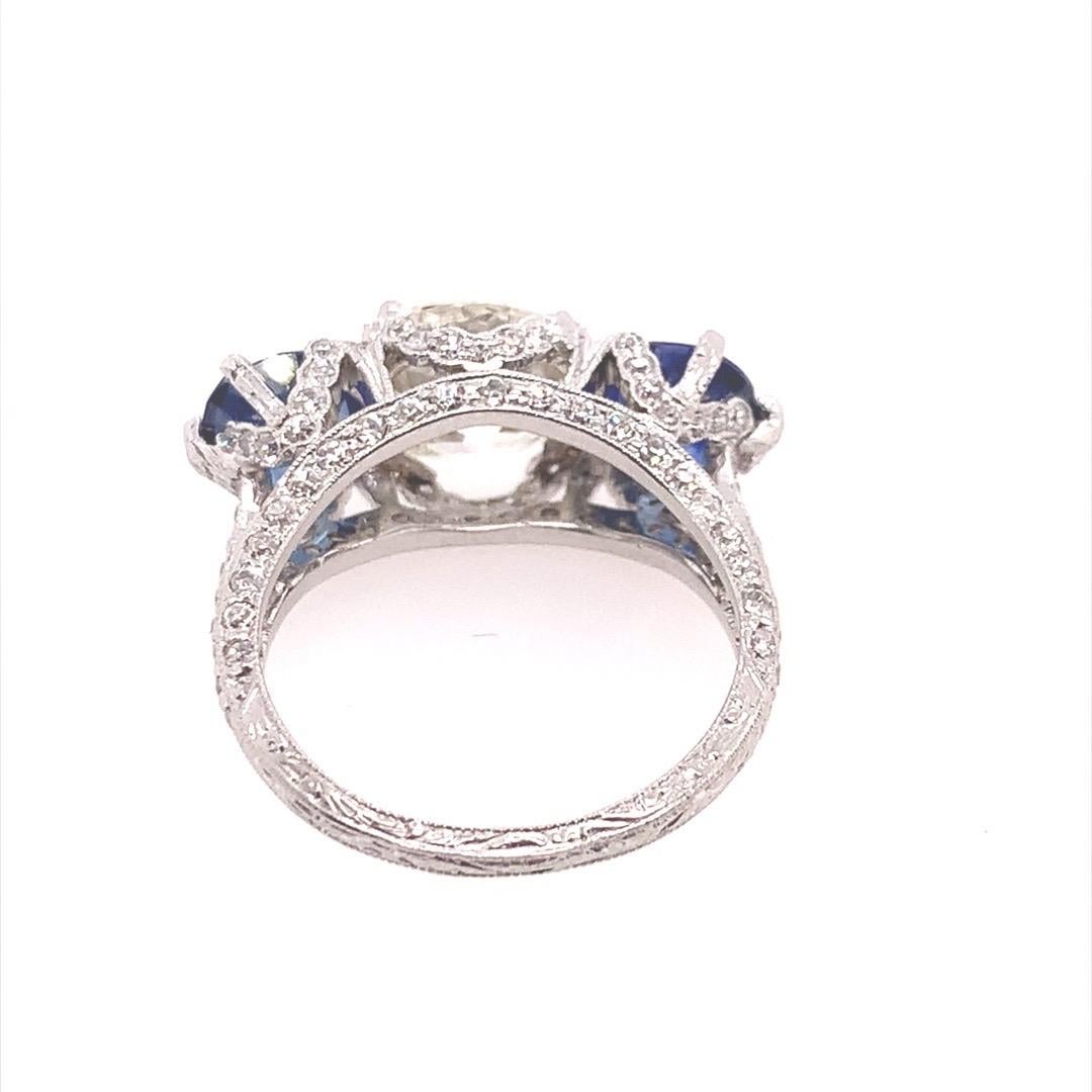 Art Deco Certified 2.48 Carat Natural Old European K VS Diamond Engagement Ring For Sale 2