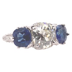 Art Deco Certified 2.48 Carat Natural Old European K VS Diamond Engagement Ring