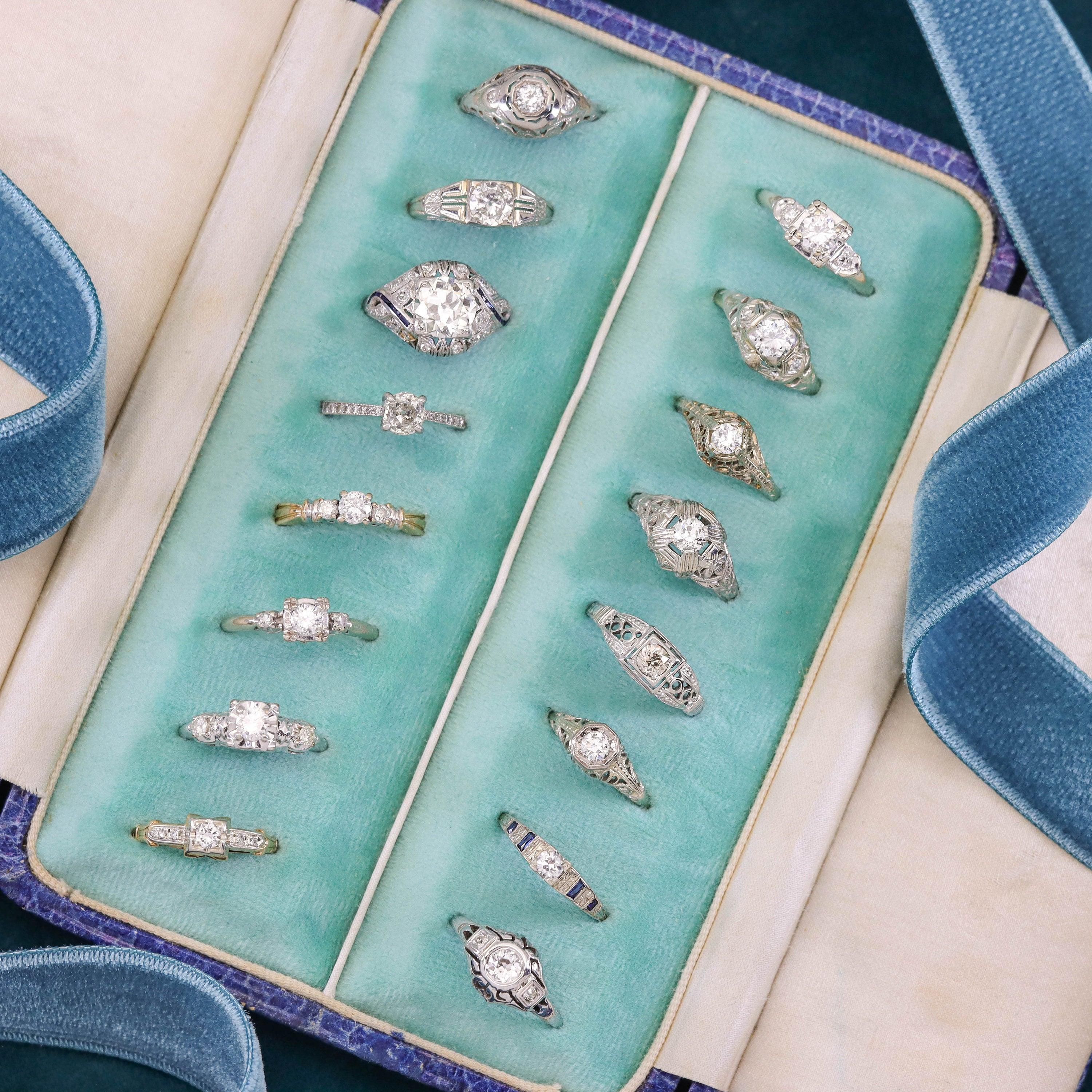 Bague de fiançailles Art déco en platine avec diamant certifié en vente 2