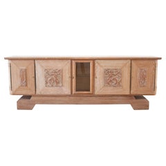 Art Deco Cerused Oak Credenza by Jean-Charles Moreux, France 1940s