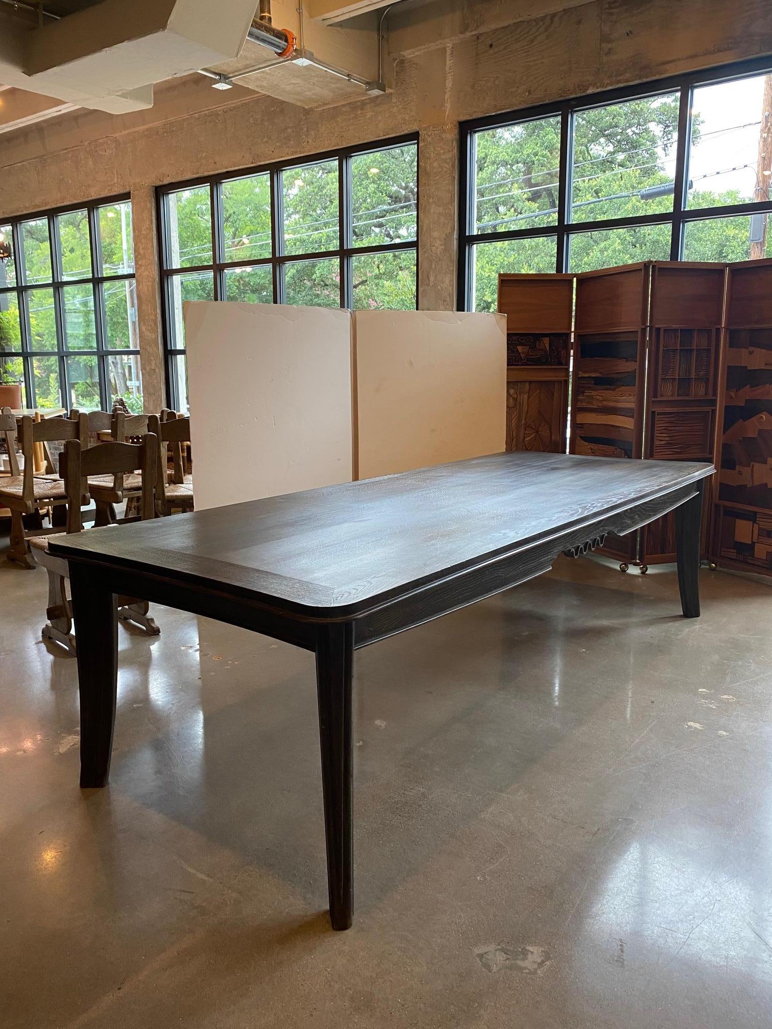 Mesa de comedor Art Decó de roble cerámico, Francia, años 30 en Bueno estado para la venta en Austin, TX