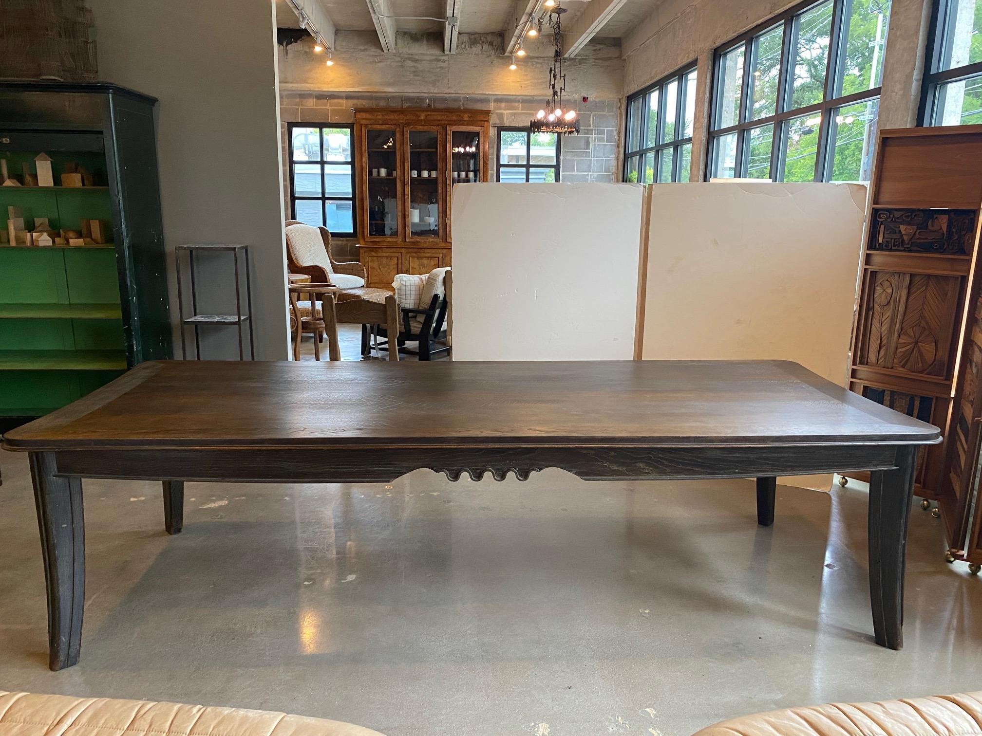 Mesa de comedor Art Decó de roble cerámico, Francia, años 30 mediados del siglo XX en venta