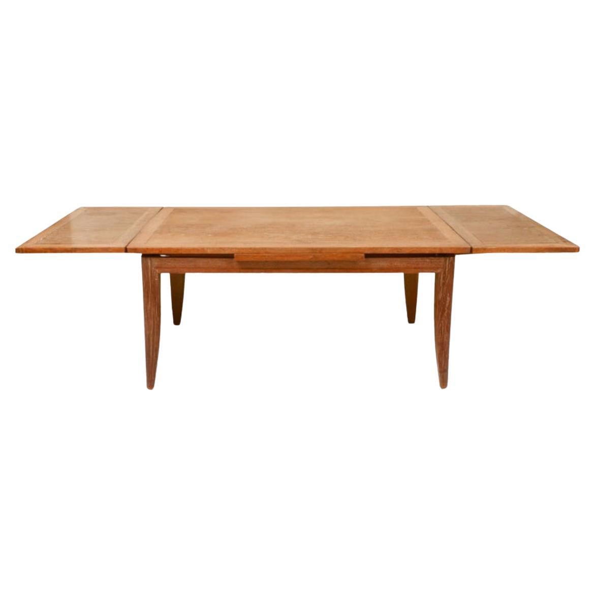 Art Deco Cerused Oak French Dining Table, 1930's France