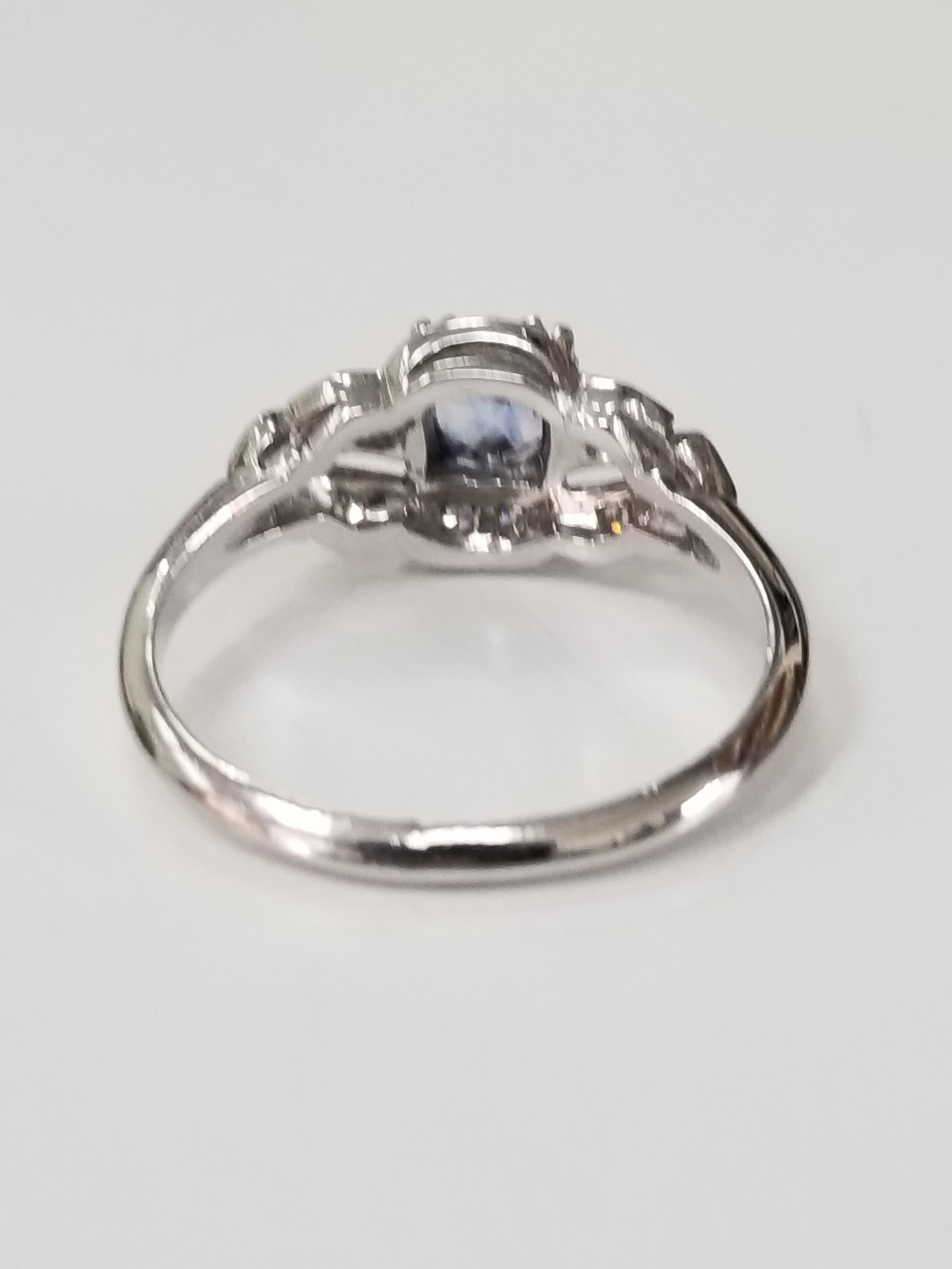 Art Deco  Ceylon Sapphire and Diamond Ring