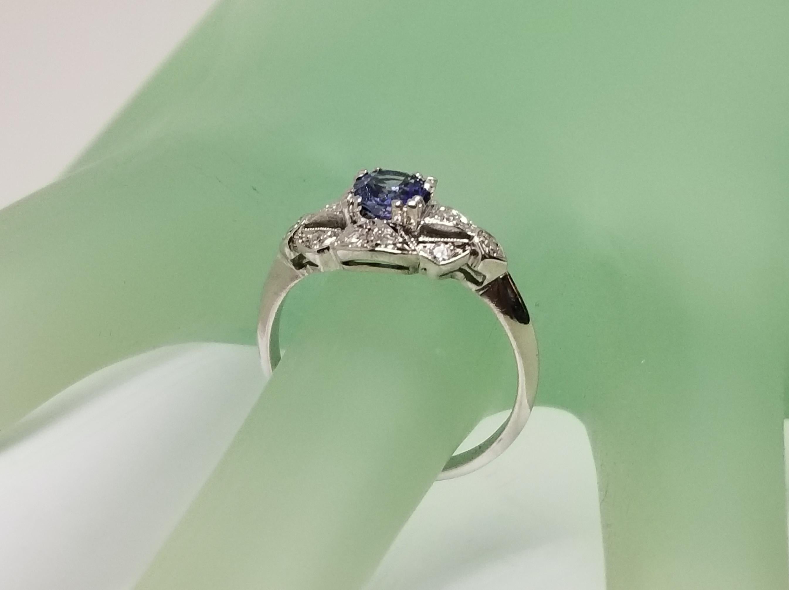  Ceylon Sapphire and Diamond Ring 1