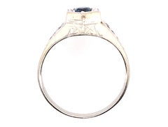 Art Deco Ceylon Sapphire Mens Unisex Ring .40ct Antique 18k Original 1920-1930