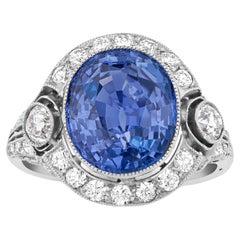 Bague Art déco de Ceylan saphir de 9,50 carats