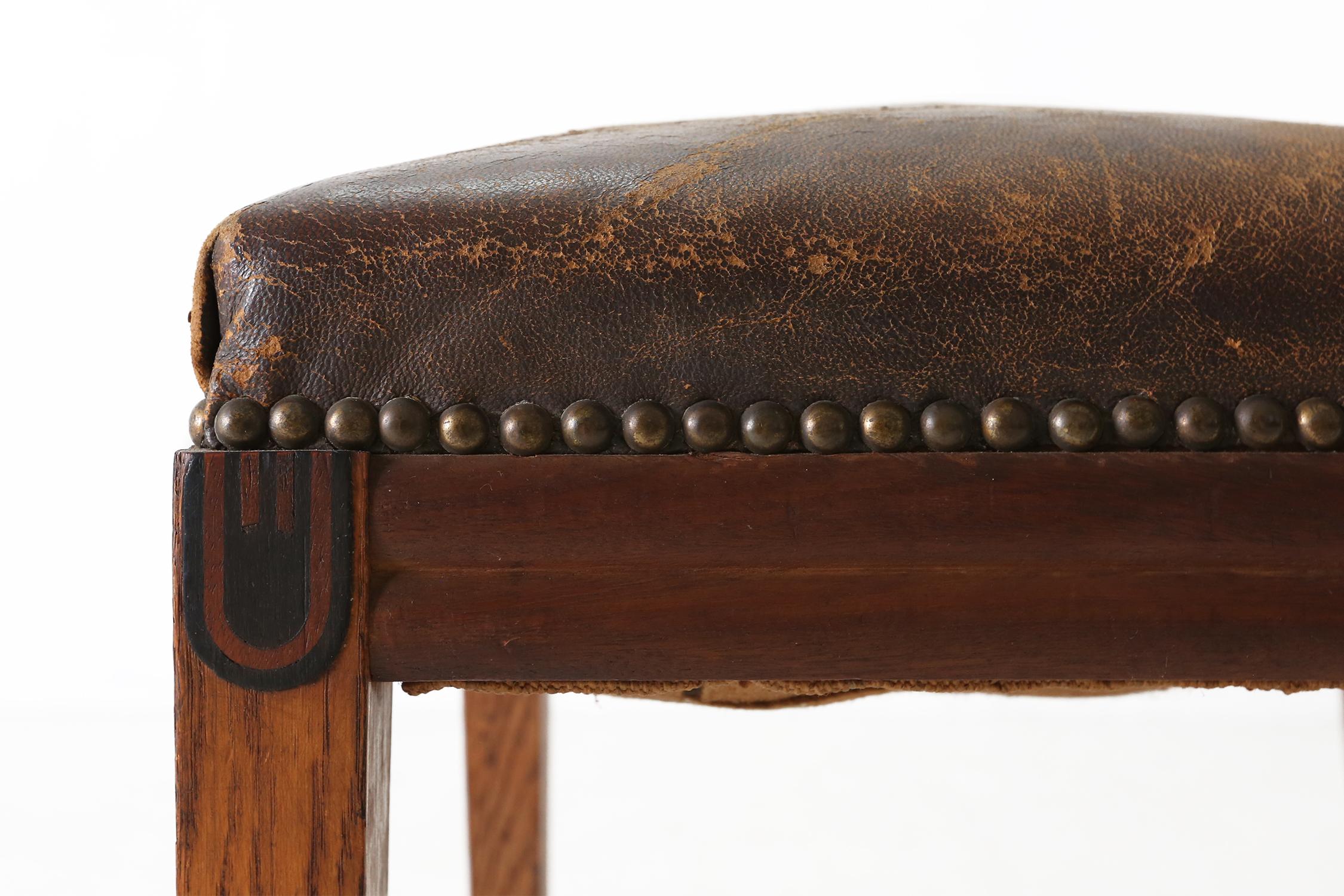 Leather Art Deco Chair by Maurice Dufrene, 1925 For Sale