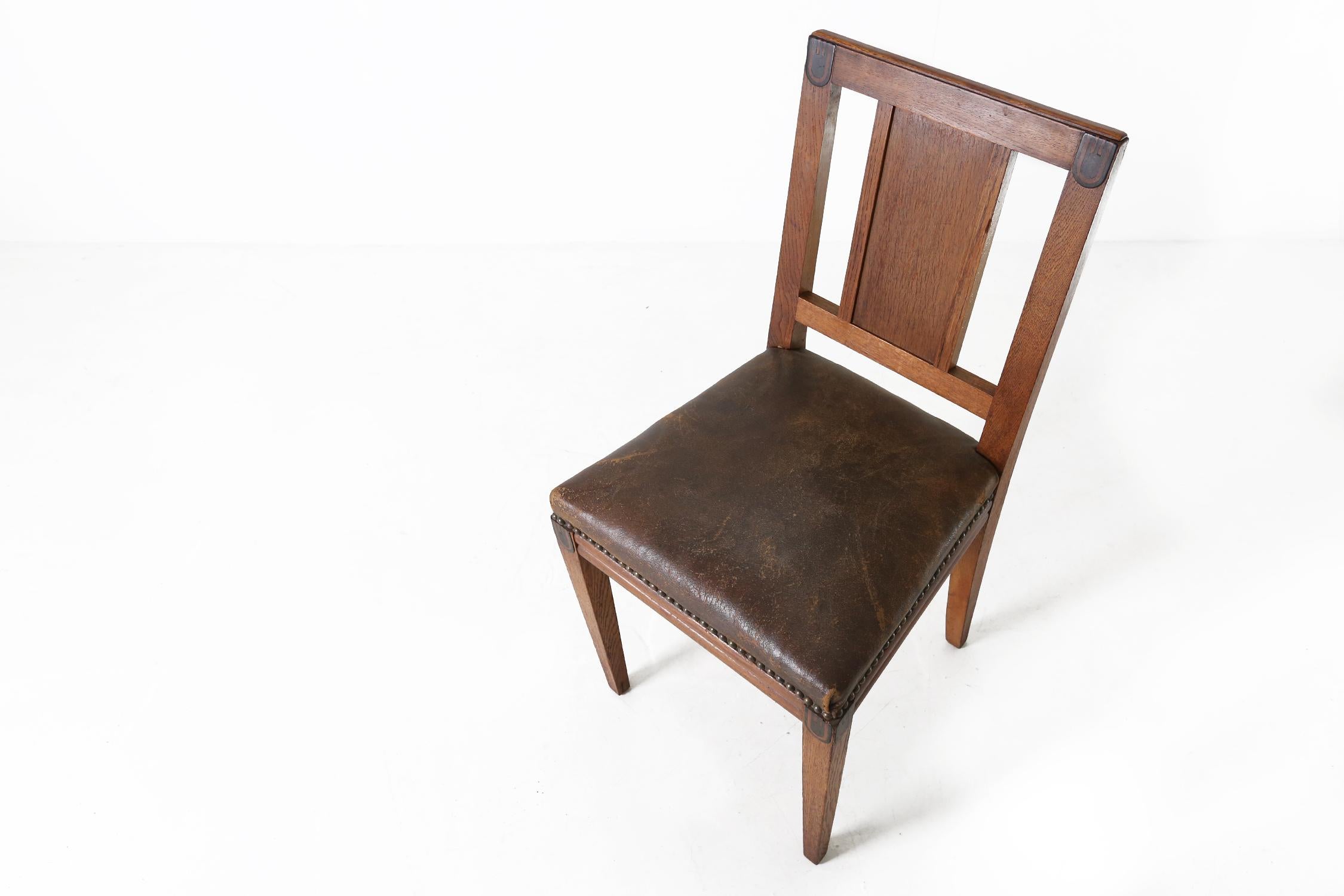 Art-Déco-Stuhl von Maurice Dufrene, 1925 (Leder) im Angebot