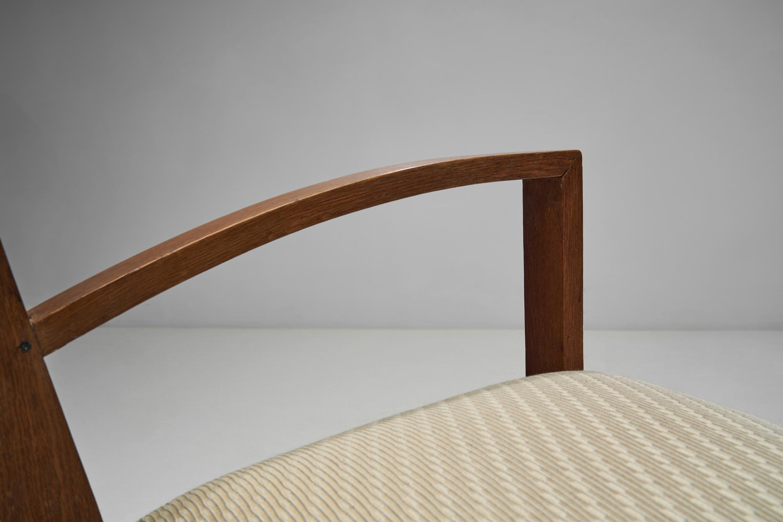 Art Deco Chair with Upholstered Seat, Europe First half of the 20th Century For Sale 7