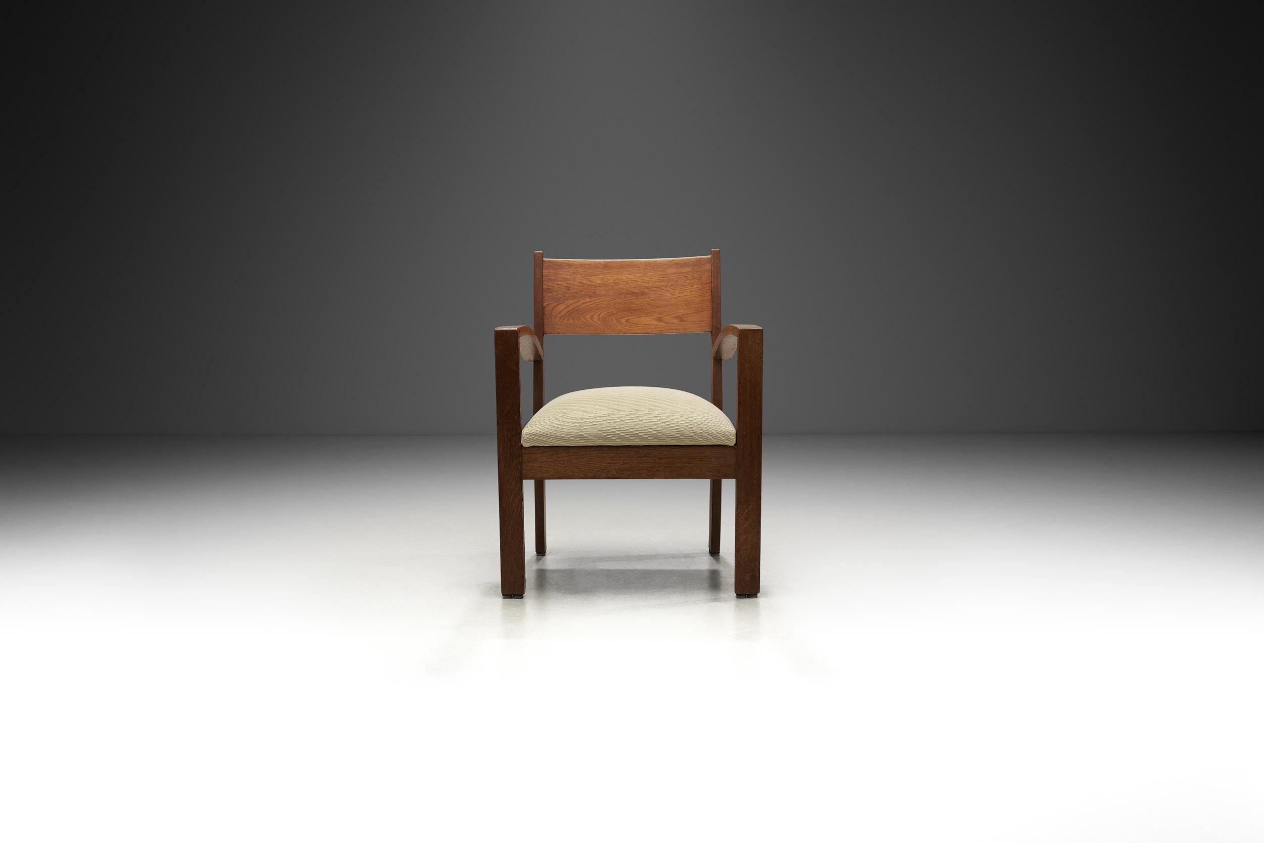 European Art Deco Chair with Upholstered Seat, Europe First half of the 20th Century For Sale
