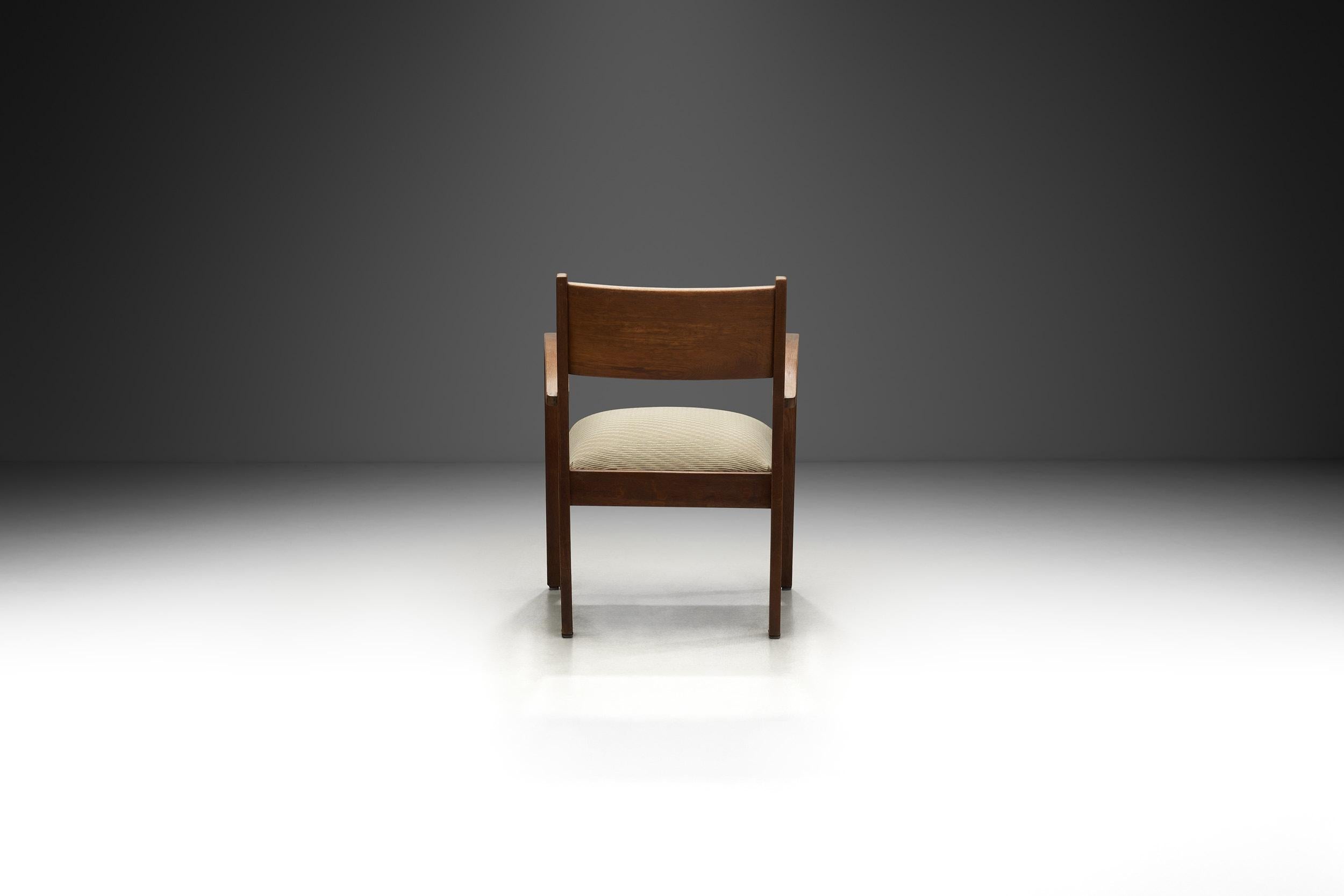 Fabric Art Deco Chair with Upholstered Seat, Europe First half of the 20th Century For Sale