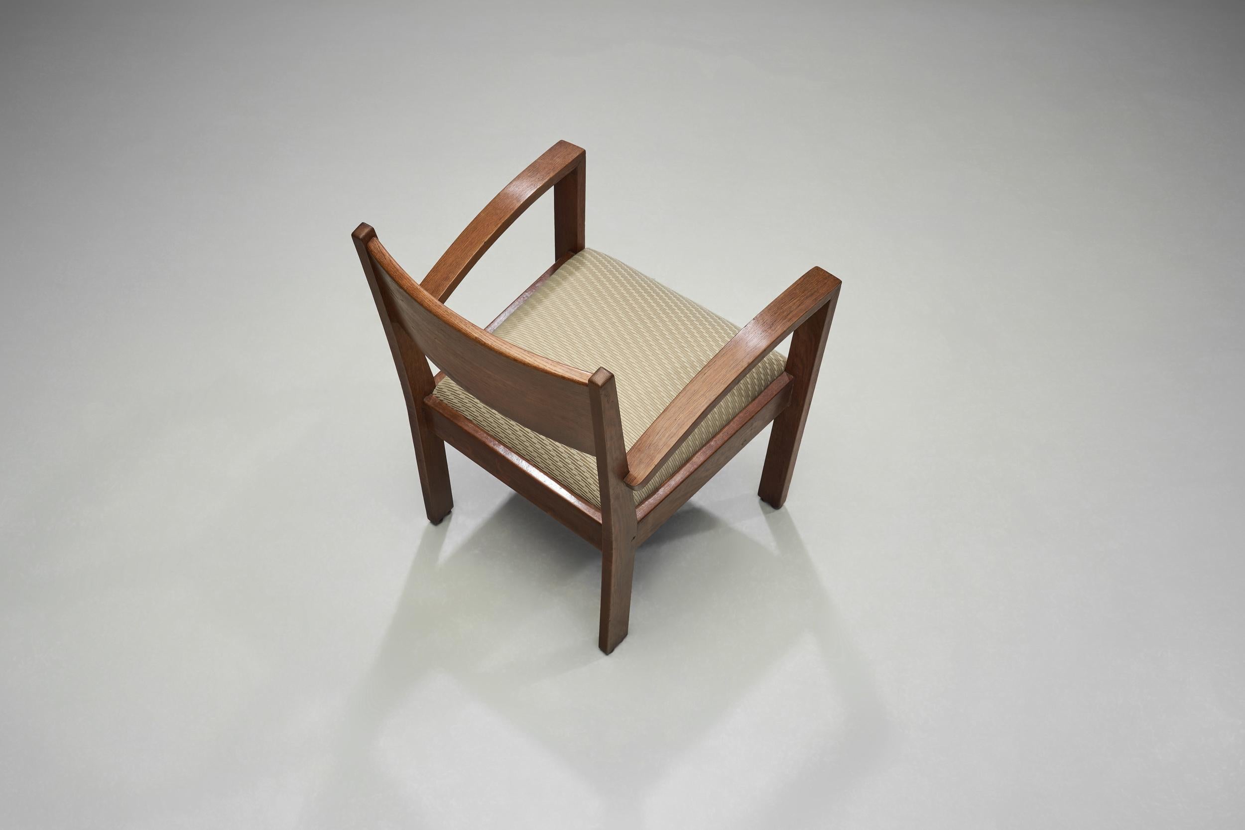 Art Deco Chair with Upholstered Seat, Europe First half of the 20th Century For Sale 1