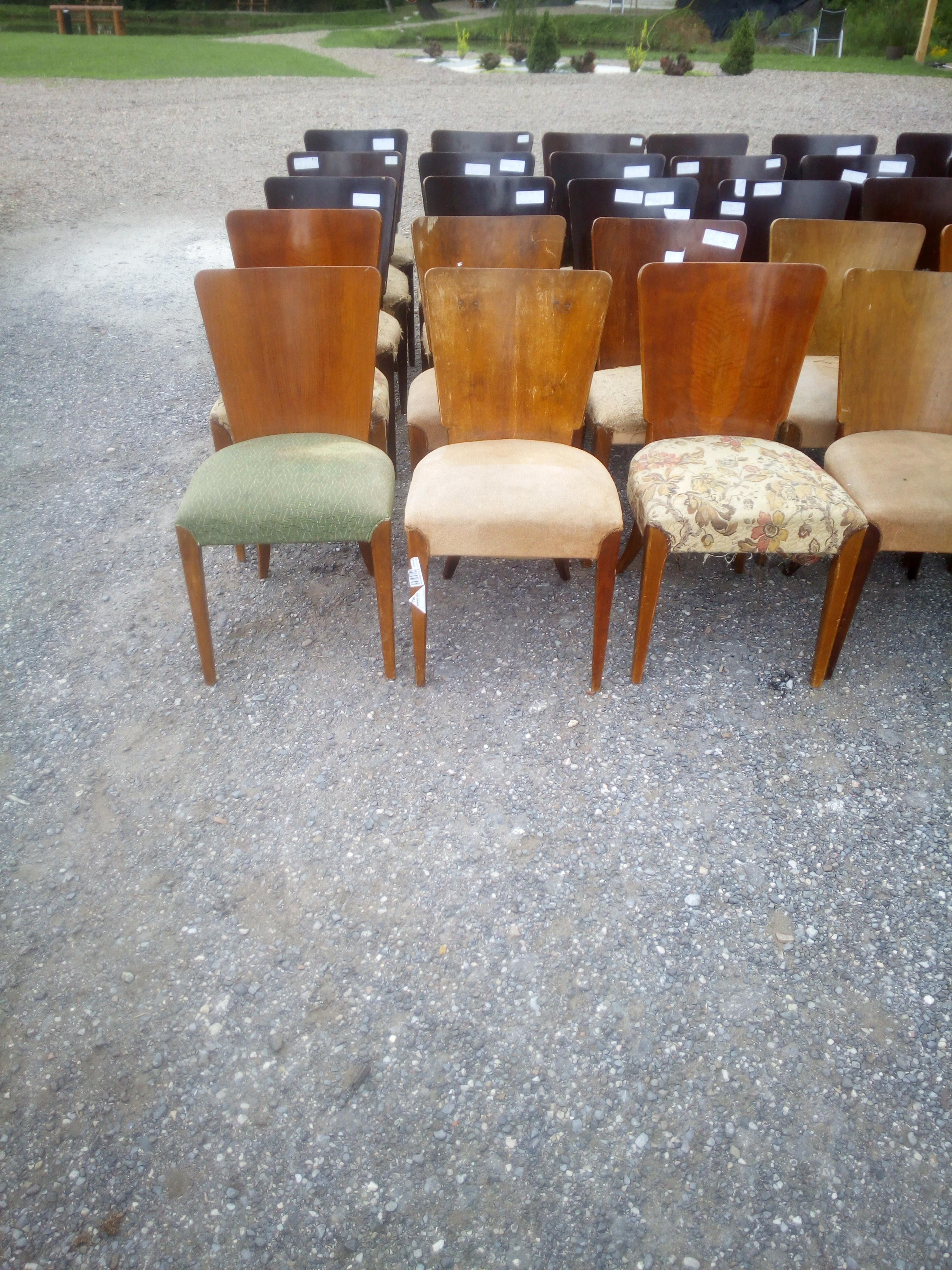 Art Deco chairs by J. Halabal from 1940, 




The possibility of renovation in our studio to any condition of the chairs, matte gloss, etc.

Measures: Width 46cm, depth 46 cm, height 82cm, seat height 46 cm.

We have about 100 pieces