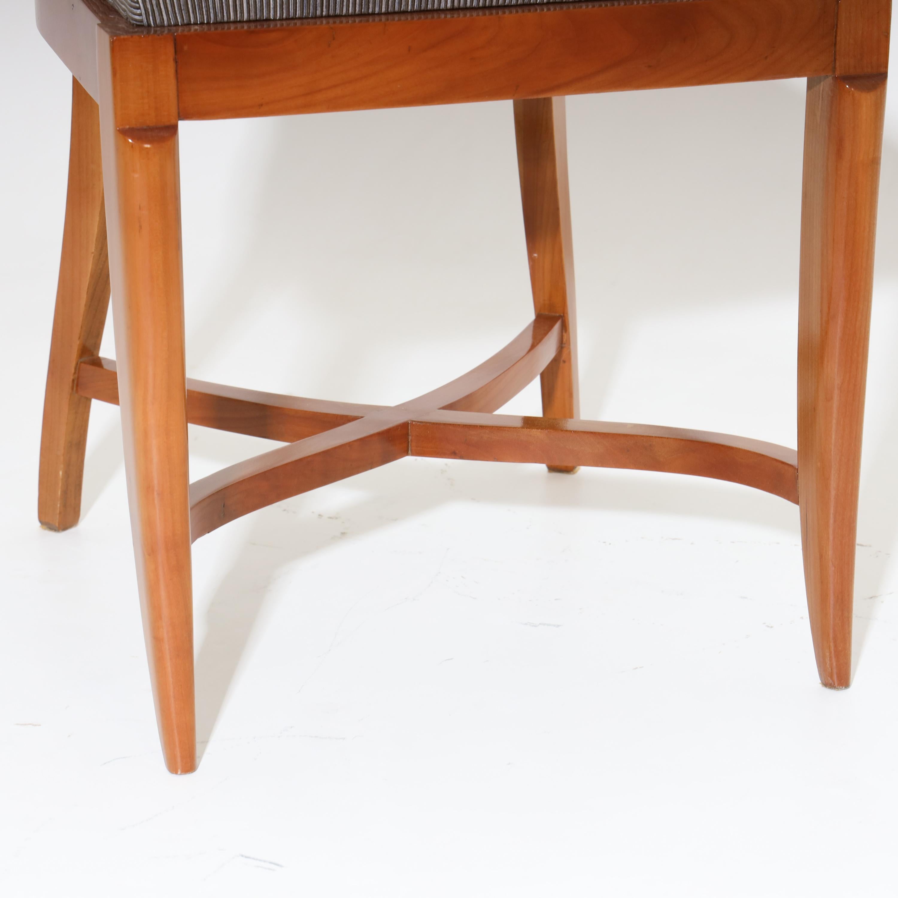 Mid-20th Century Art Deco Chairs, Cherry, France, 1940s For Sale