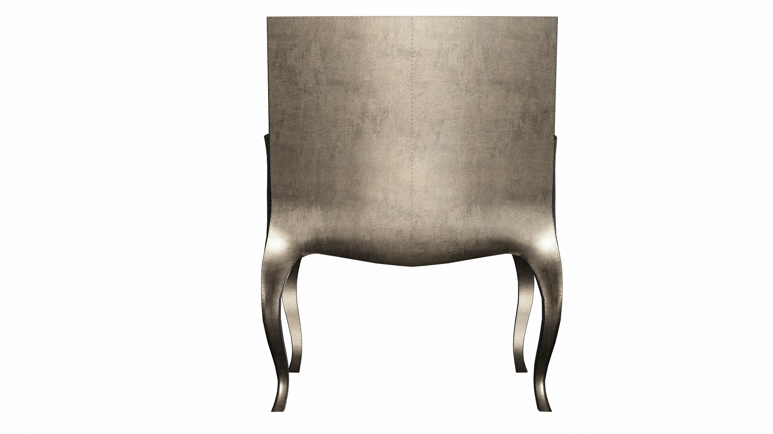 Sillas Art Déco Martillado Fino en Bronce Blanco Antiguo de Paul Mathieu en venta 2