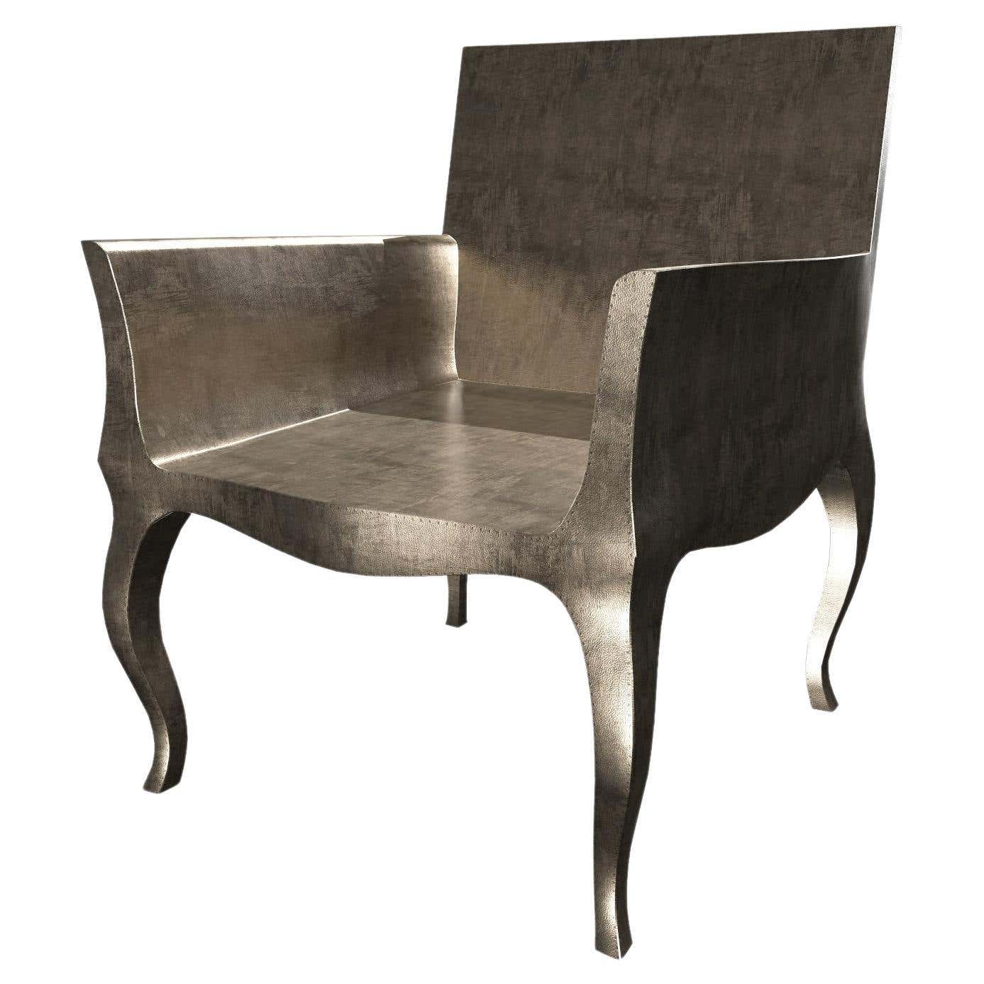 Art Deco Chairs Fine Hammered in Antique White Bronze by Paul Mathieu ...