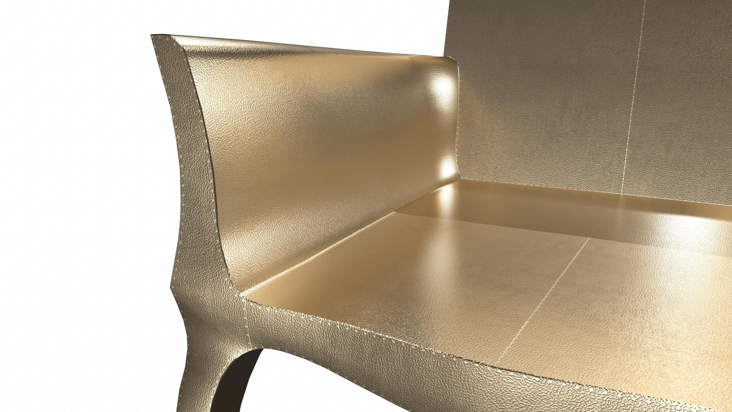 Altro Sedie Art Déco Finemente Martellate in Ottone di Paul Mathieu in vendita