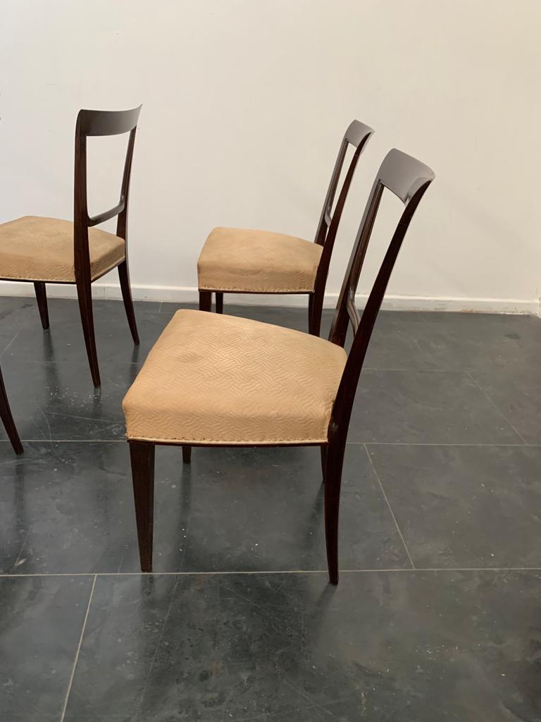 Tessuto Sedie Art Déco in palissandro, set di 6 pezzi in vendita