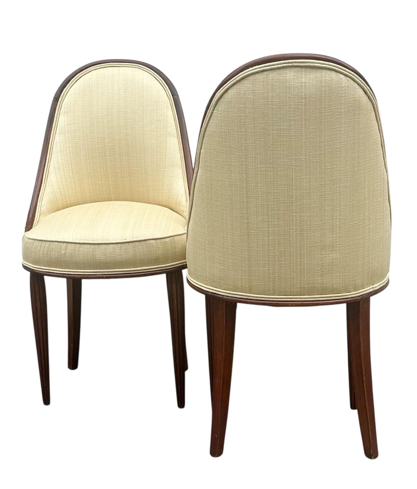 Art-Deco-Stühle aus Scalamandre-Seidenstoff im Angebot 4