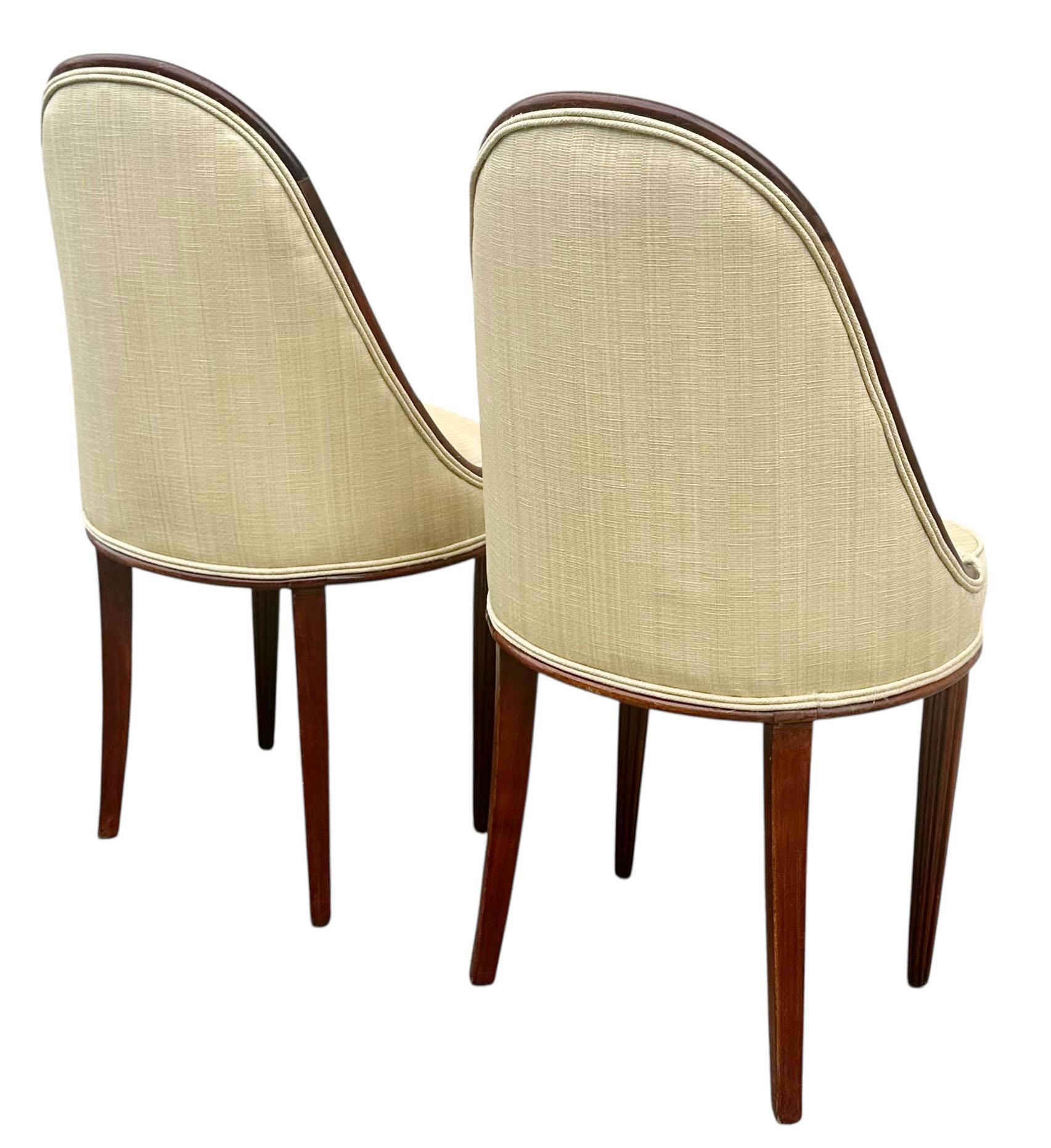 Art-Deco-Stühle aus Scalamandre-Seidenstoff im Angebot 2