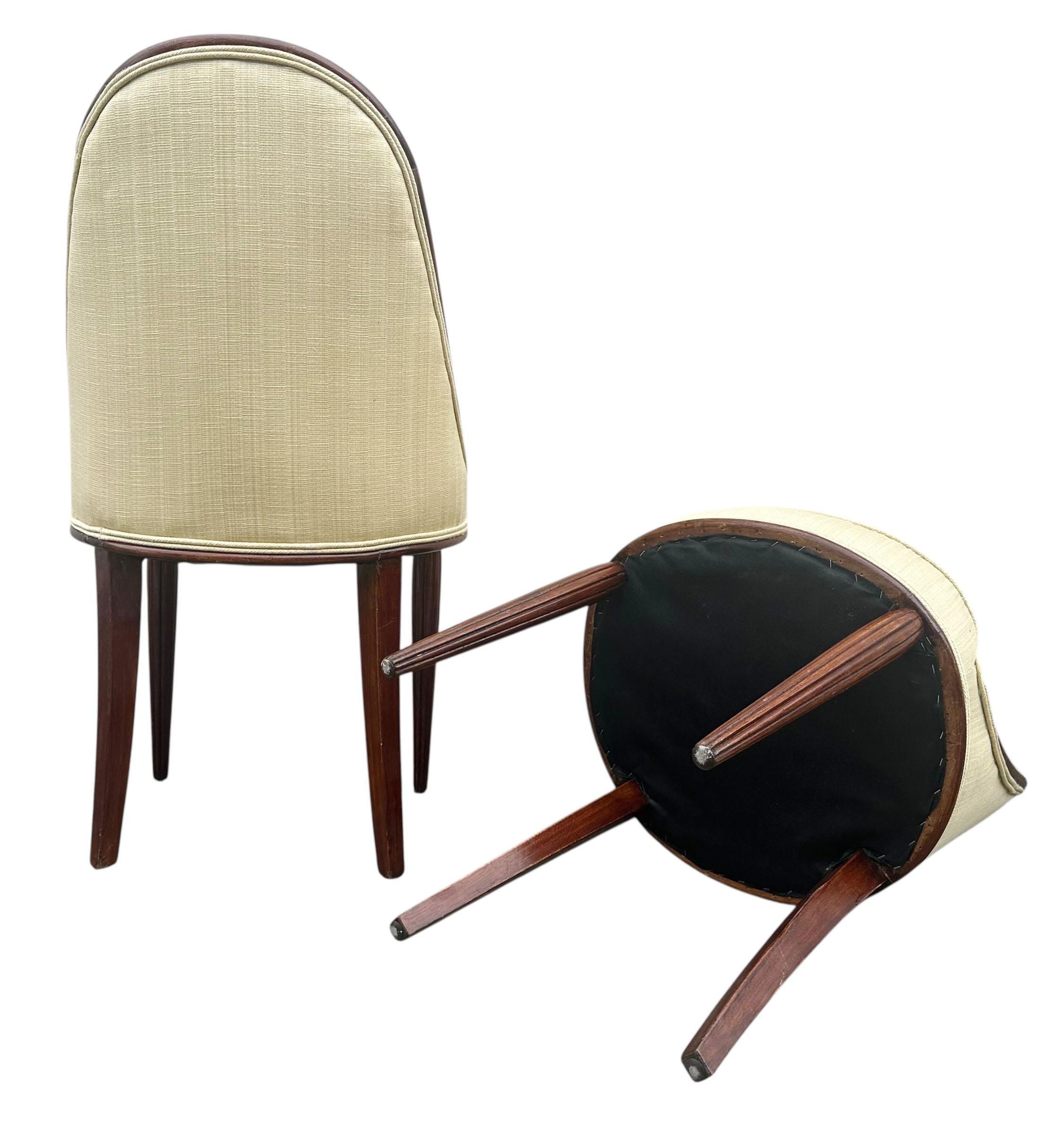 Art-Deco-Stühle aus Scalamandre-Seidenstoff im Angebot 3
