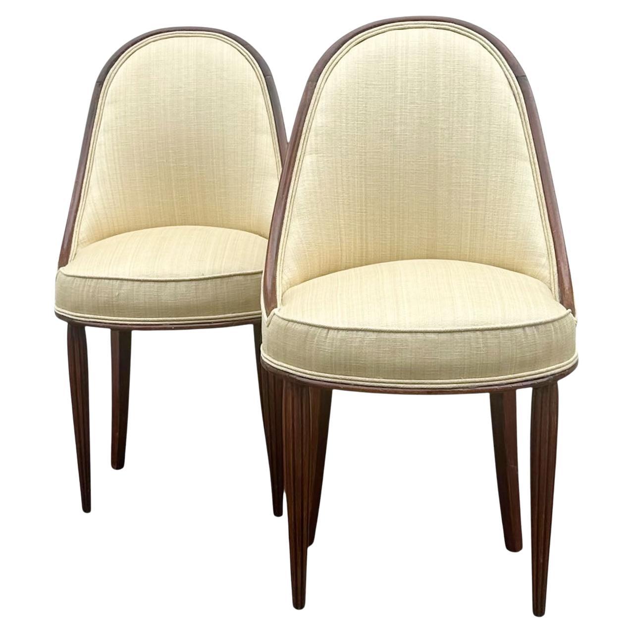 Art-Deco-Stühle aus Scalamandre-Seidenstoff im Angebot