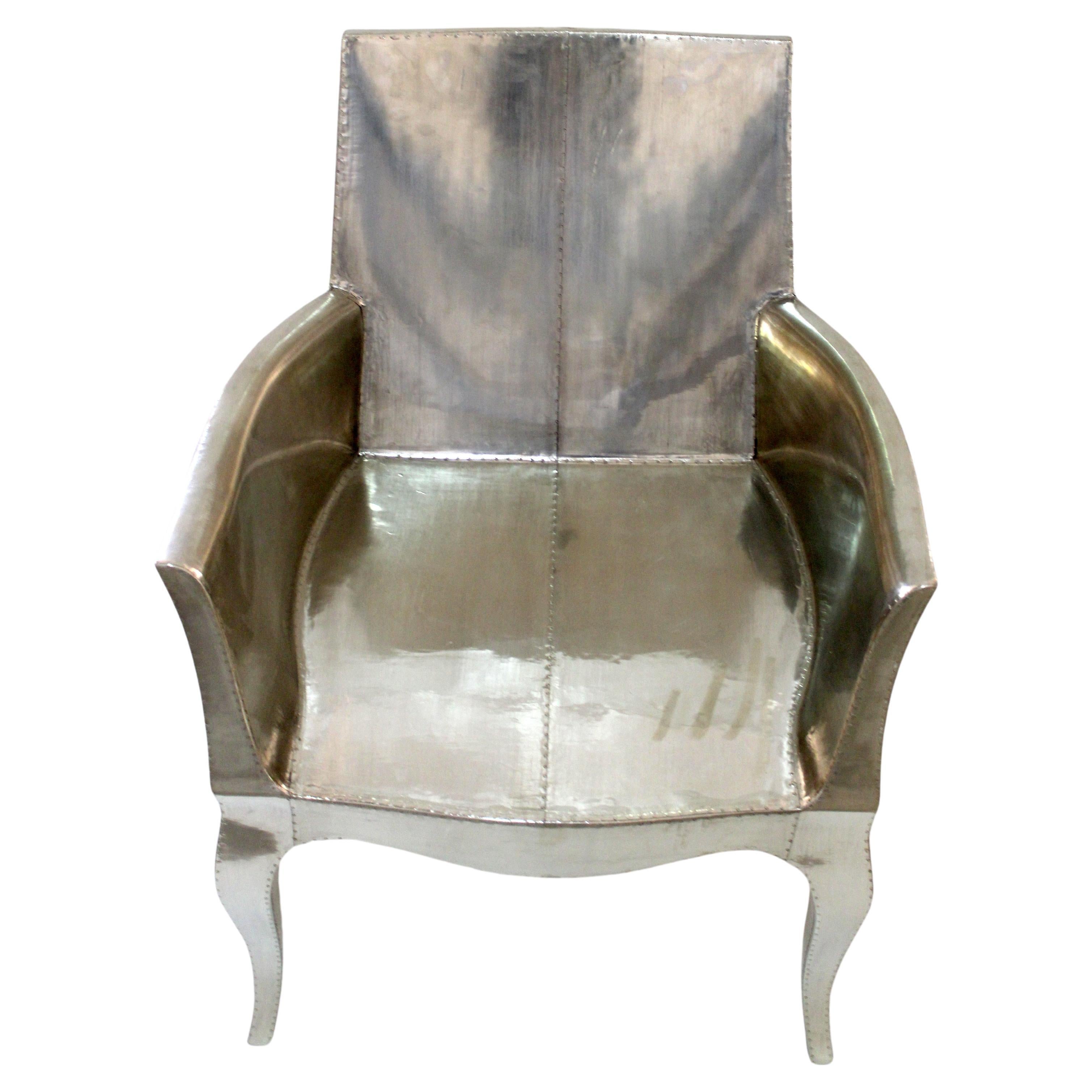 Sedie Art Déco in bronzo bianco liscio di Paul Mathieu per S. Odegard