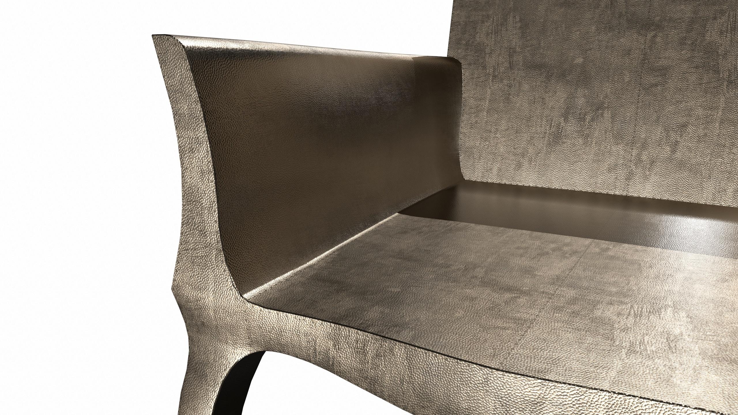 Altro Sedie Art Déco Mid Hammered in Bronzo Antico Bianco di Paul Mathieu in vendita