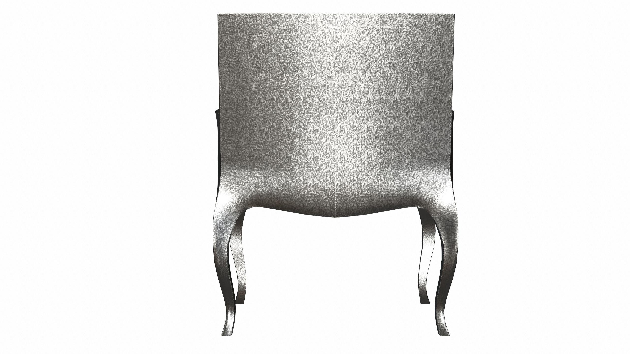 Chaises Art déco martelées en bronze blanc par Paul Mathieu en vente 2