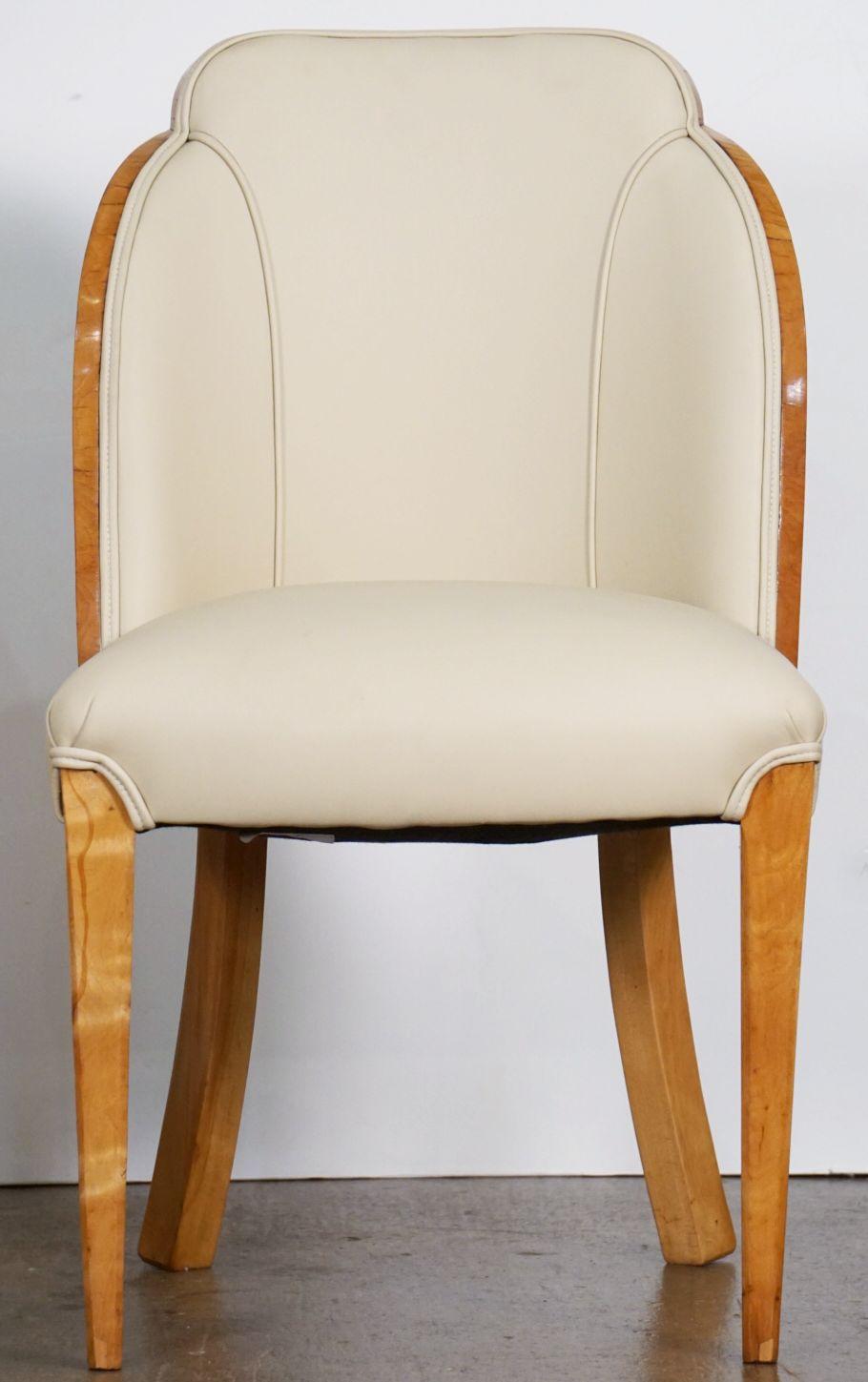 Art Deco Chairs of Burled Walnut and Leather Attributed to Harry and Lou Epstein In Good Condition For Sale In Austin, TX
