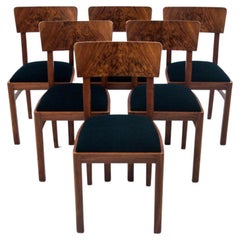 Art Deco Chairs, Poland, 1940s, set of 6.