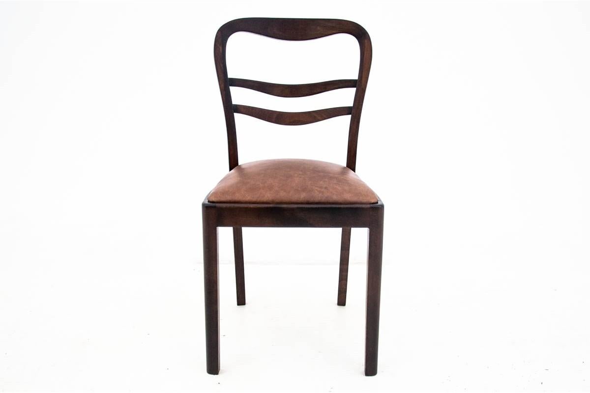 Polonais Chaises Art Déco, Pologne, années 1950, ensemble de 6 en vente