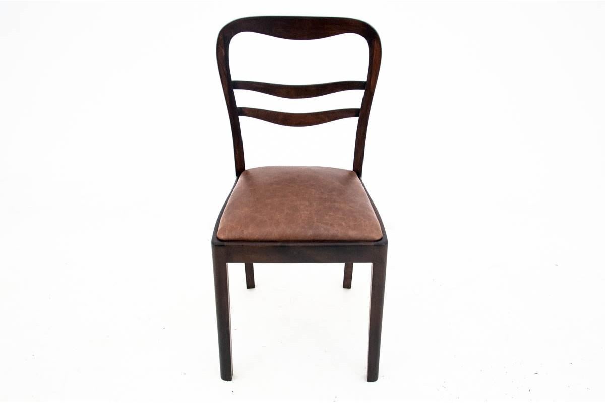 Chaises Art Déco, Pologne, années 1950, ensemble de 6 Bon état - En vente à Chorzów, PL
