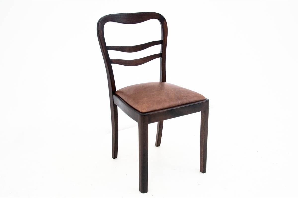 Milieu du XXe siècle Chaises Art Déco, Pologne, années 1950, ensemble de 6 en vente