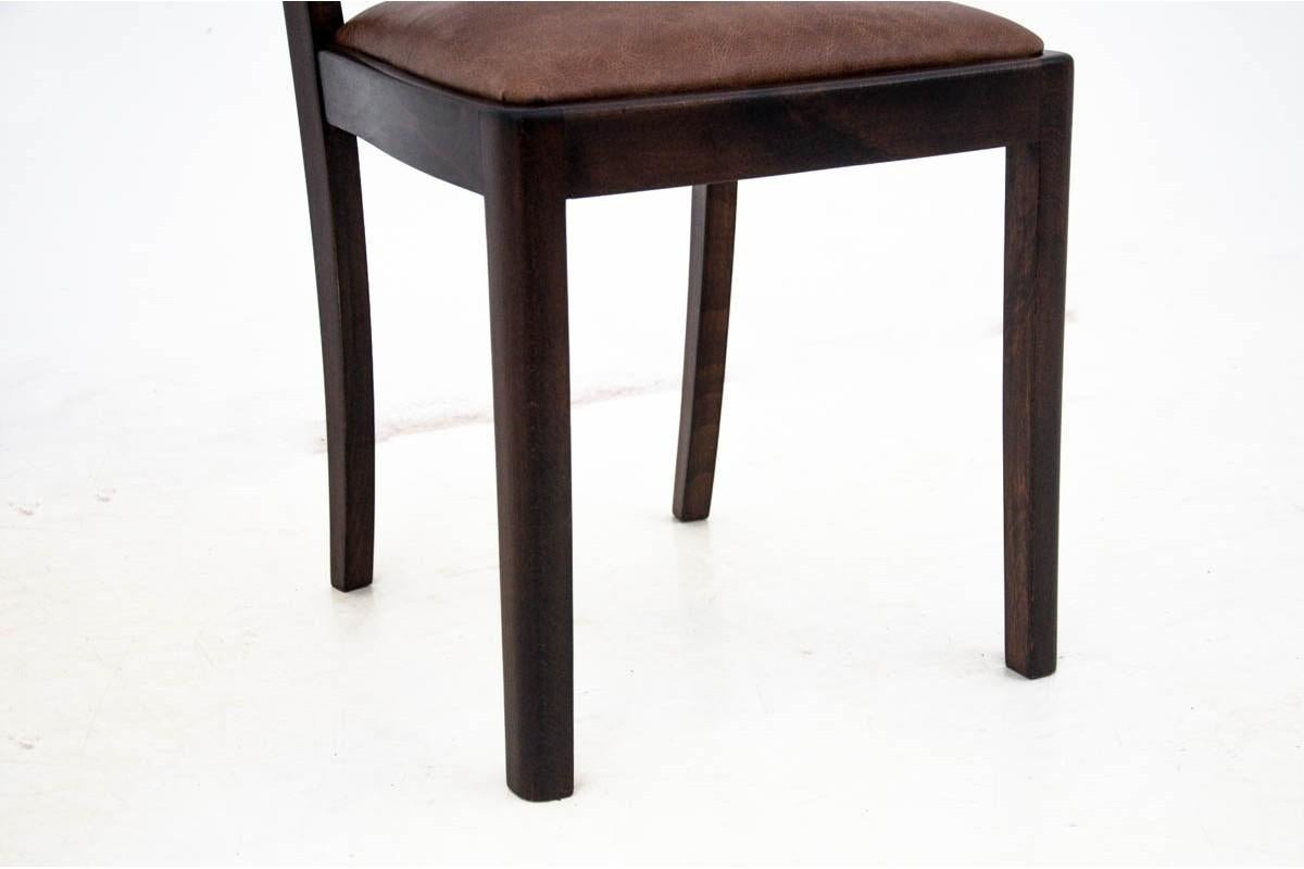 Chaises Art Déco, Pologne, années 1950, ensemble de 6 en vente 1