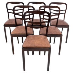 Chaises Art Déco, Pologne, années 1950, ensemble de 6