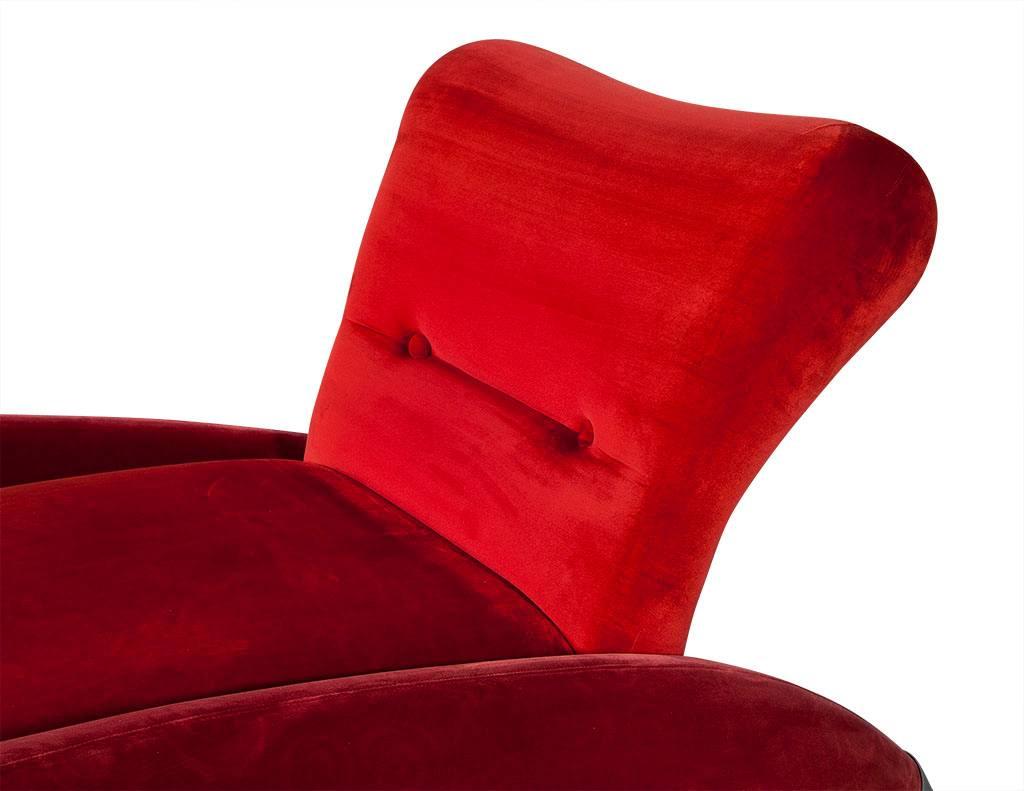 Late 20th Century Modern Red Art Deco Chaise Longue