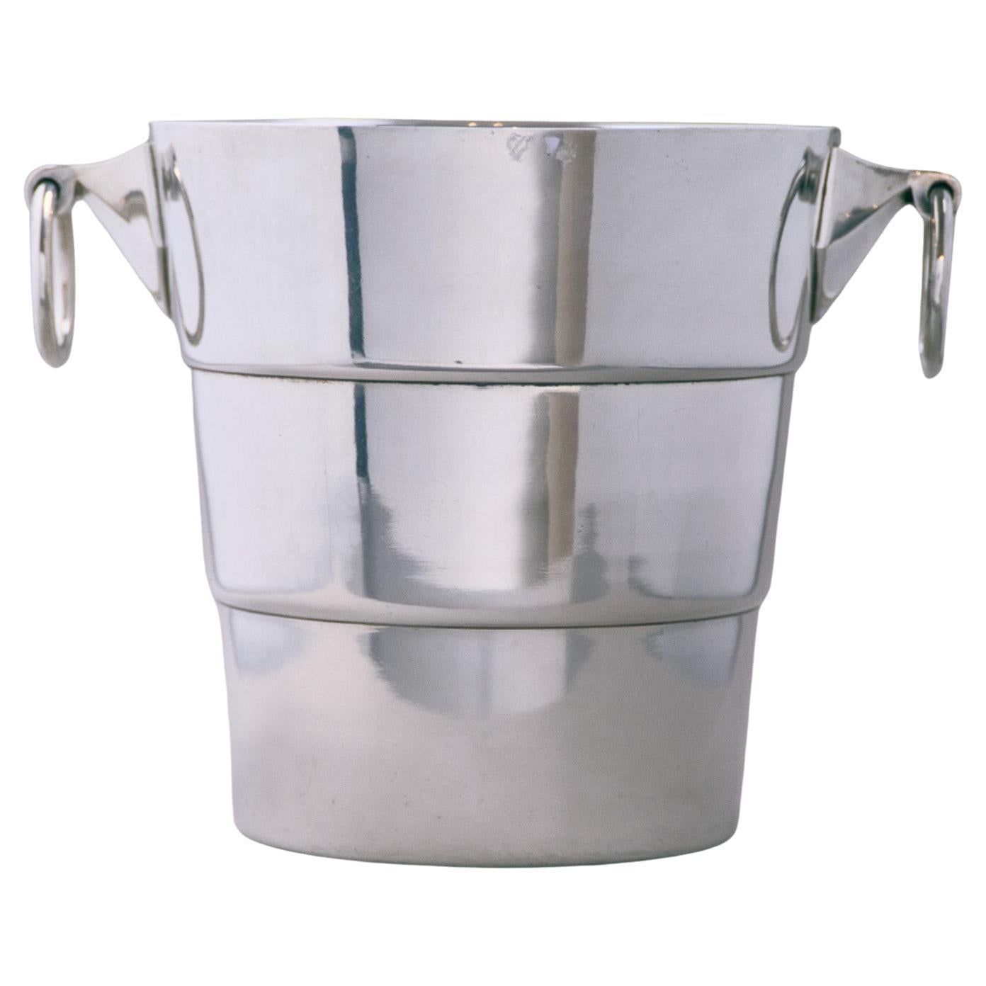 Art Deco champagne bucket in silver-plated metal, 1930s