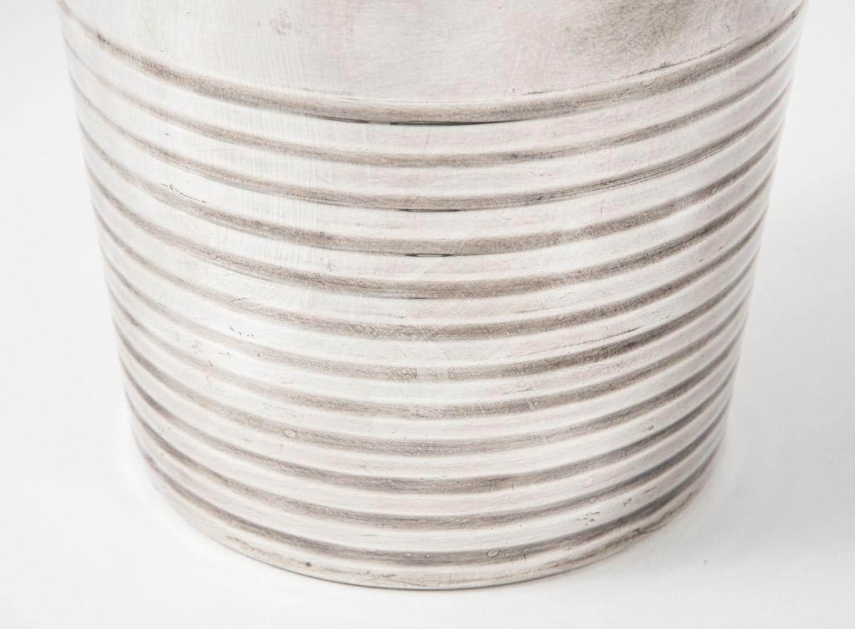Plated Art Deco Champagne Bucket 'Ondulations' by Luc Lanel for Christofle